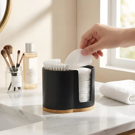 CottonJar™ Duo – Organizador Premium de Algodão e Cotonetes