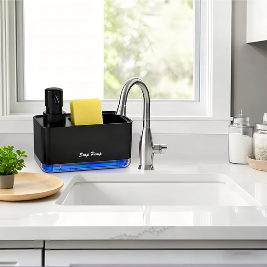 SoapDock™ – Dispenser Premium de Detergente com Porta Esponja