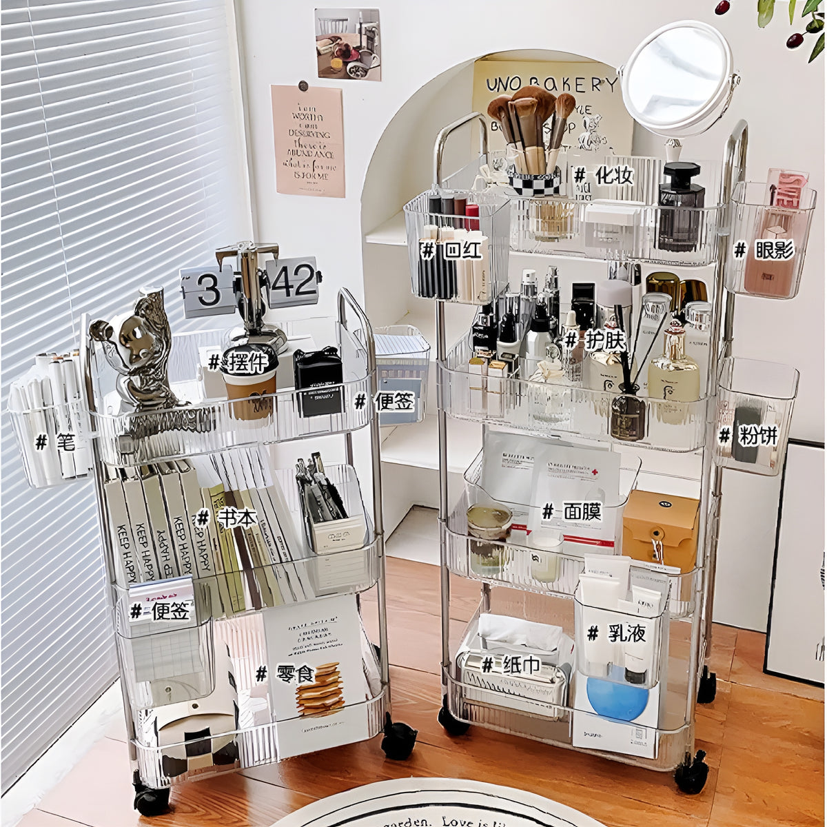 CrystalCart™ – Carrinho Organizador Premium Transparente