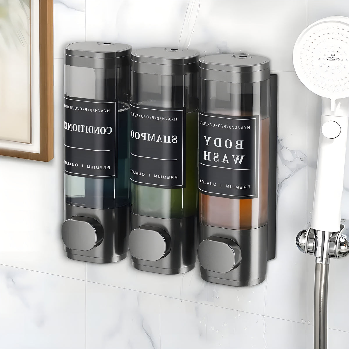 ShowerPump™ – Dispenser Triplo Premium para Banho