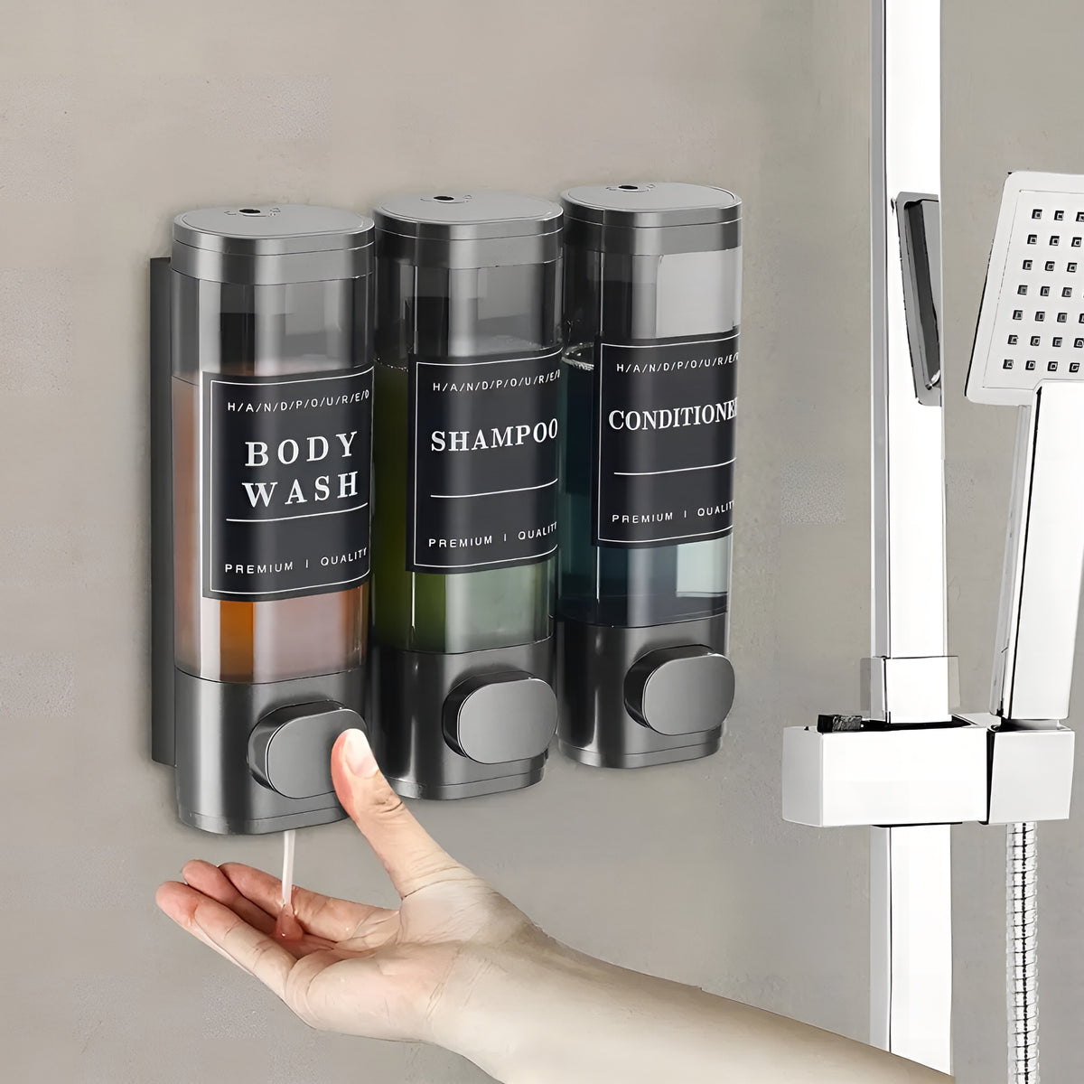 ShowerPump™ – Dispenser Triplo Premium para Banho