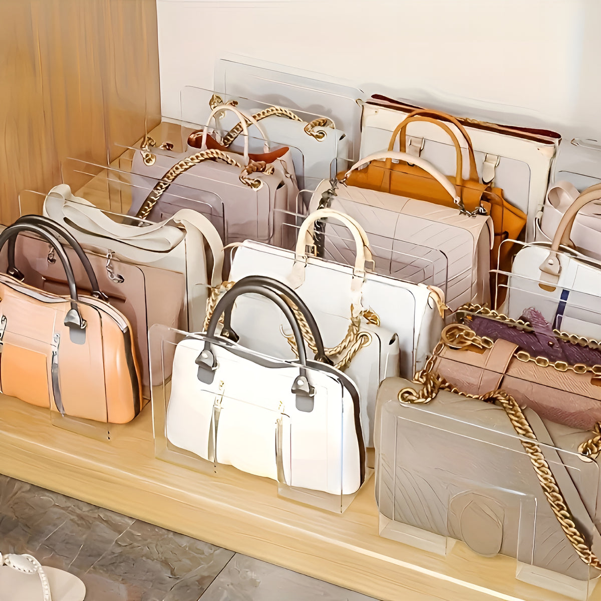 BagVault™ – Organizador Premium Acrílico para Bolsas