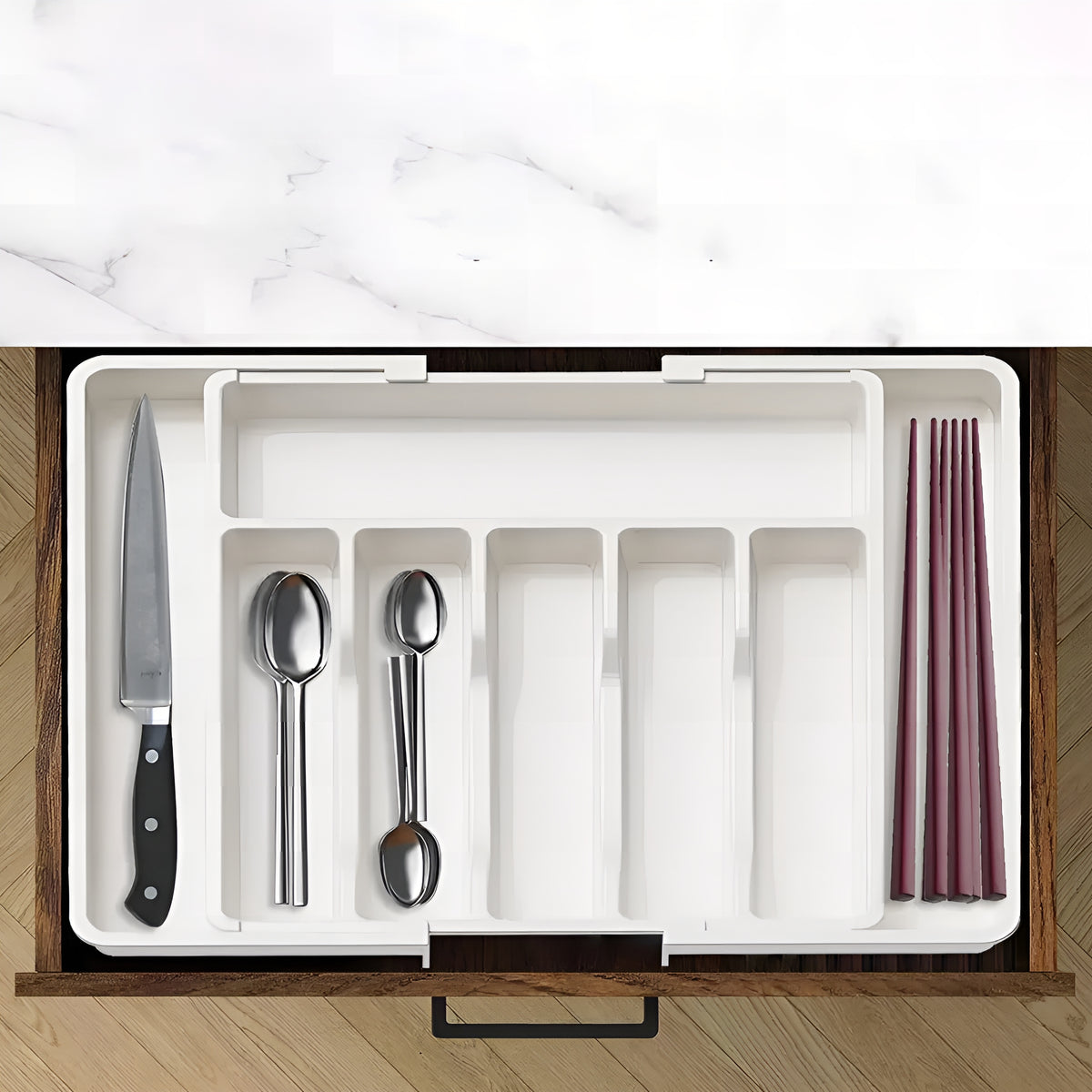 CutleryFlex™ – Organizador Ajustável Premium para Talheres
