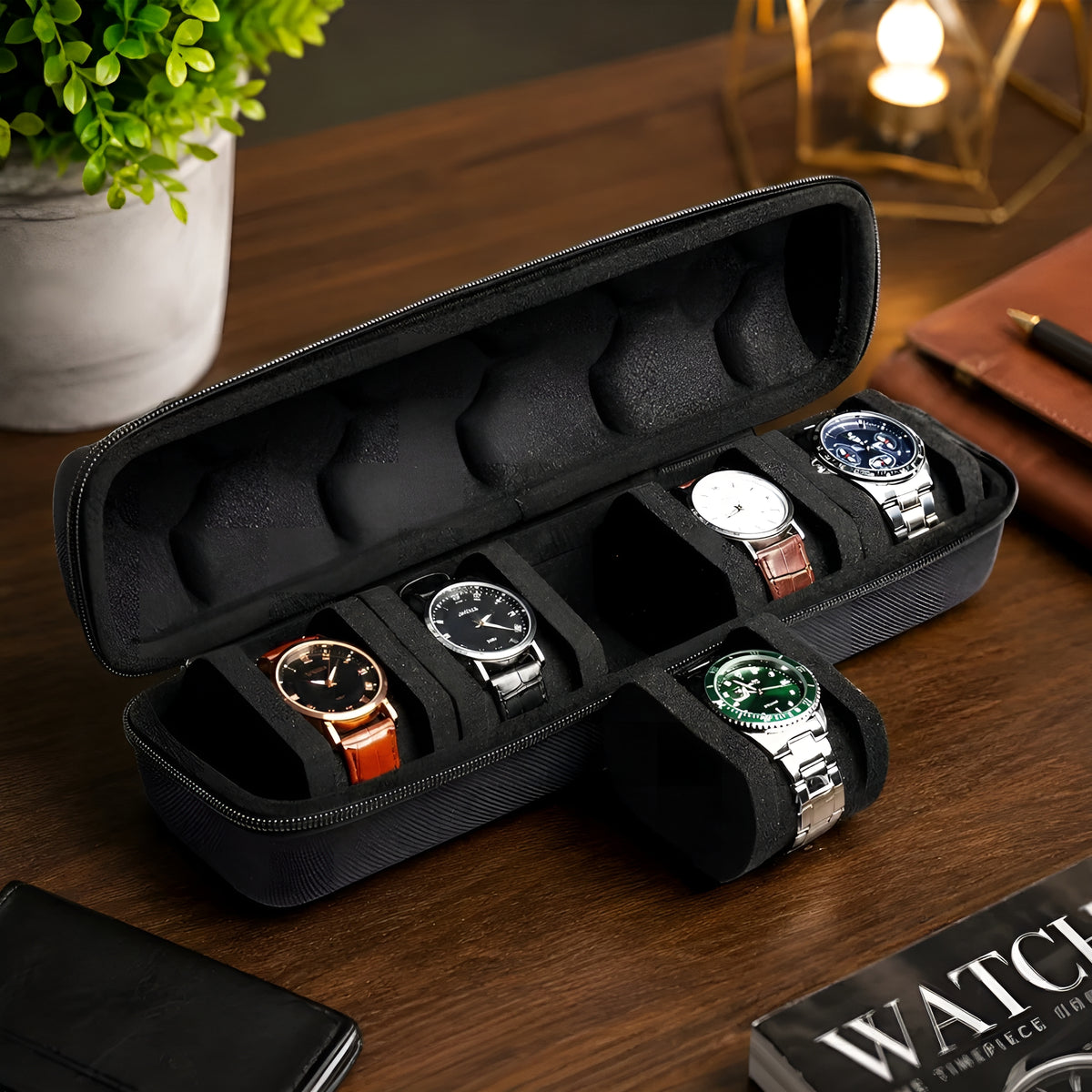 WatchVault™ – Estojo Premium para Relógios de Viagem