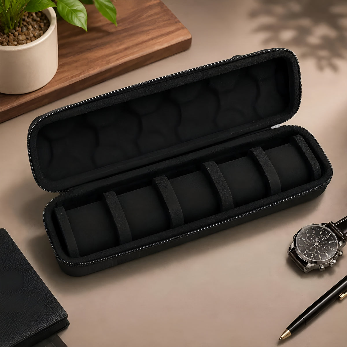 WatchVault™ – Estojo Premium para Relógios de Viagem