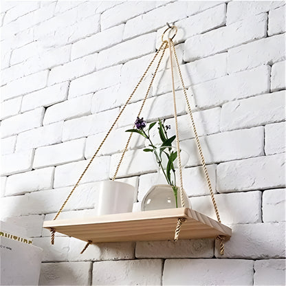 WoodShelf™ – Prateleira Suspensa Premium de Madeira