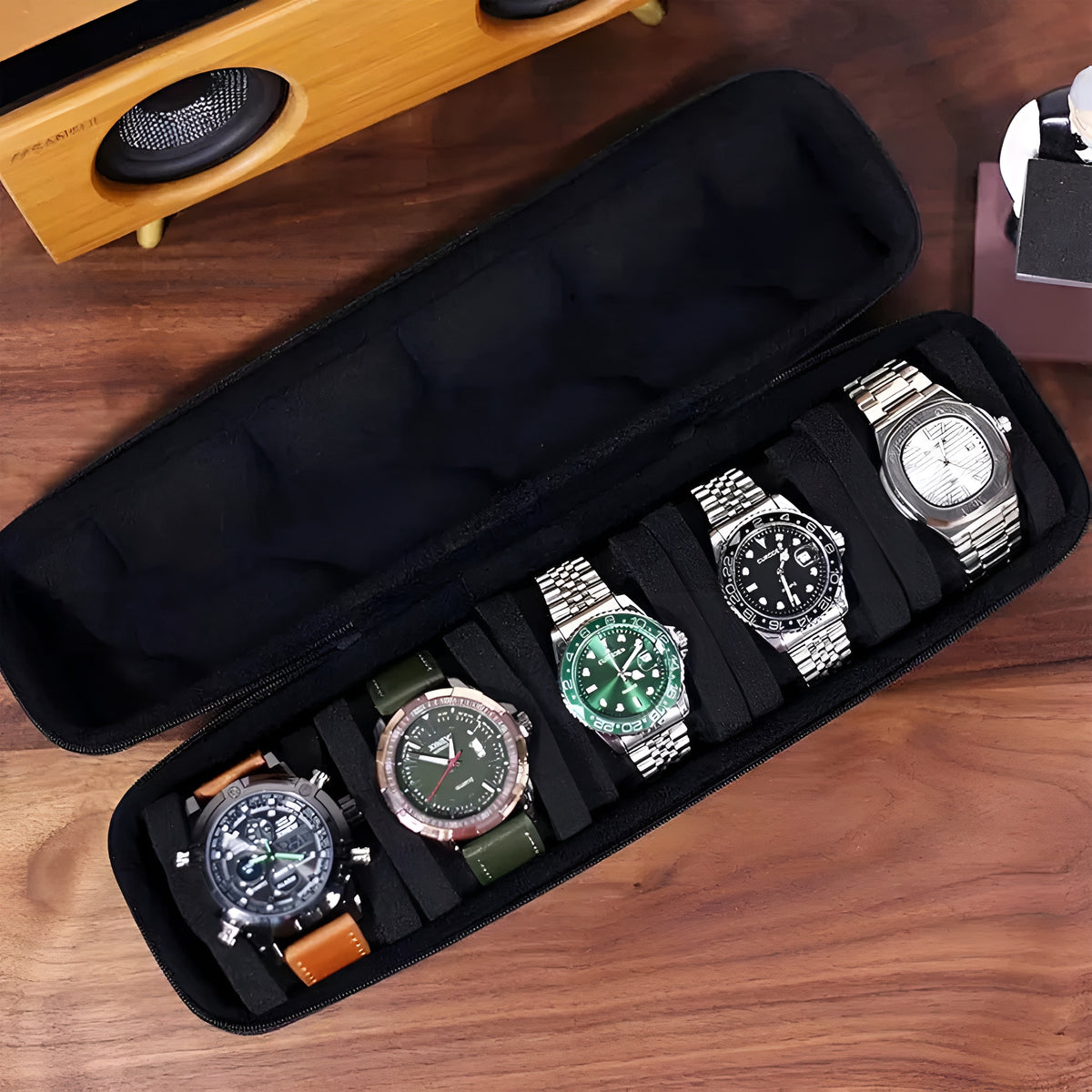 WatchVault™ – Estojo Premium para Relógios de Viagem