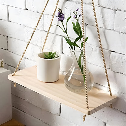 WoodShelf™ – Prateleira Suspensa Premium de Madeira