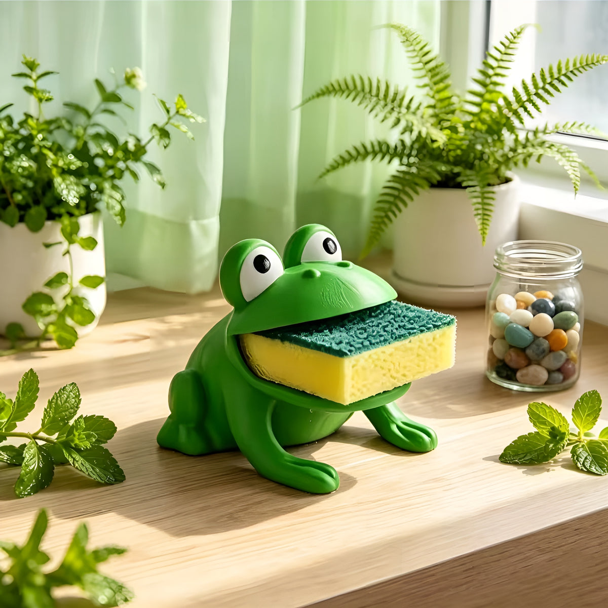 FrogDock™ – Organizador Drenante Premium para Esponjas