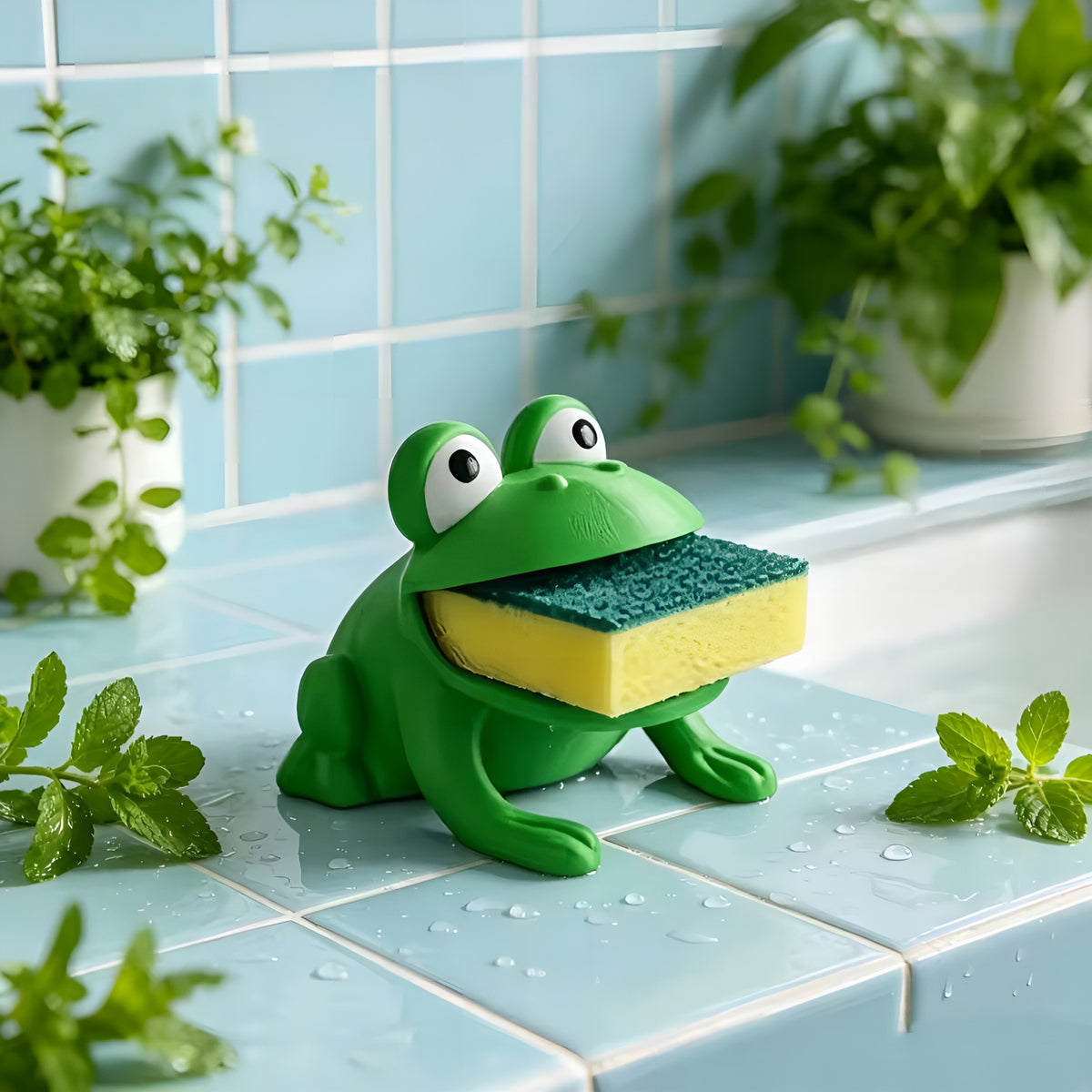 FrogDock™ – Organizador Drenante Premium para Esponjas