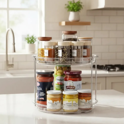 SpinShelf™ – Organizador Giratório Premium 360° com 2 Andares