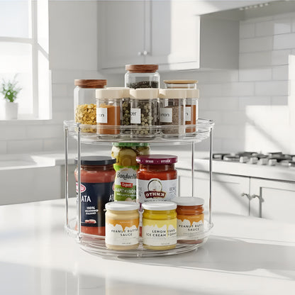 SpinShelf™ – Organizador Giratório Premium 360° com 2 Andares