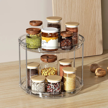 SpinShelf™ – Organizador Giratório Premium 360° com 2 Andares