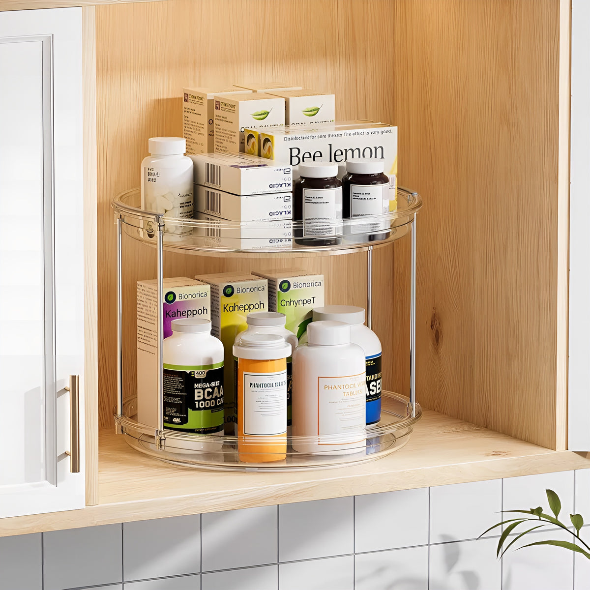SpinShelf™ – Organizador Giratório Premium 360° com 2 Andares