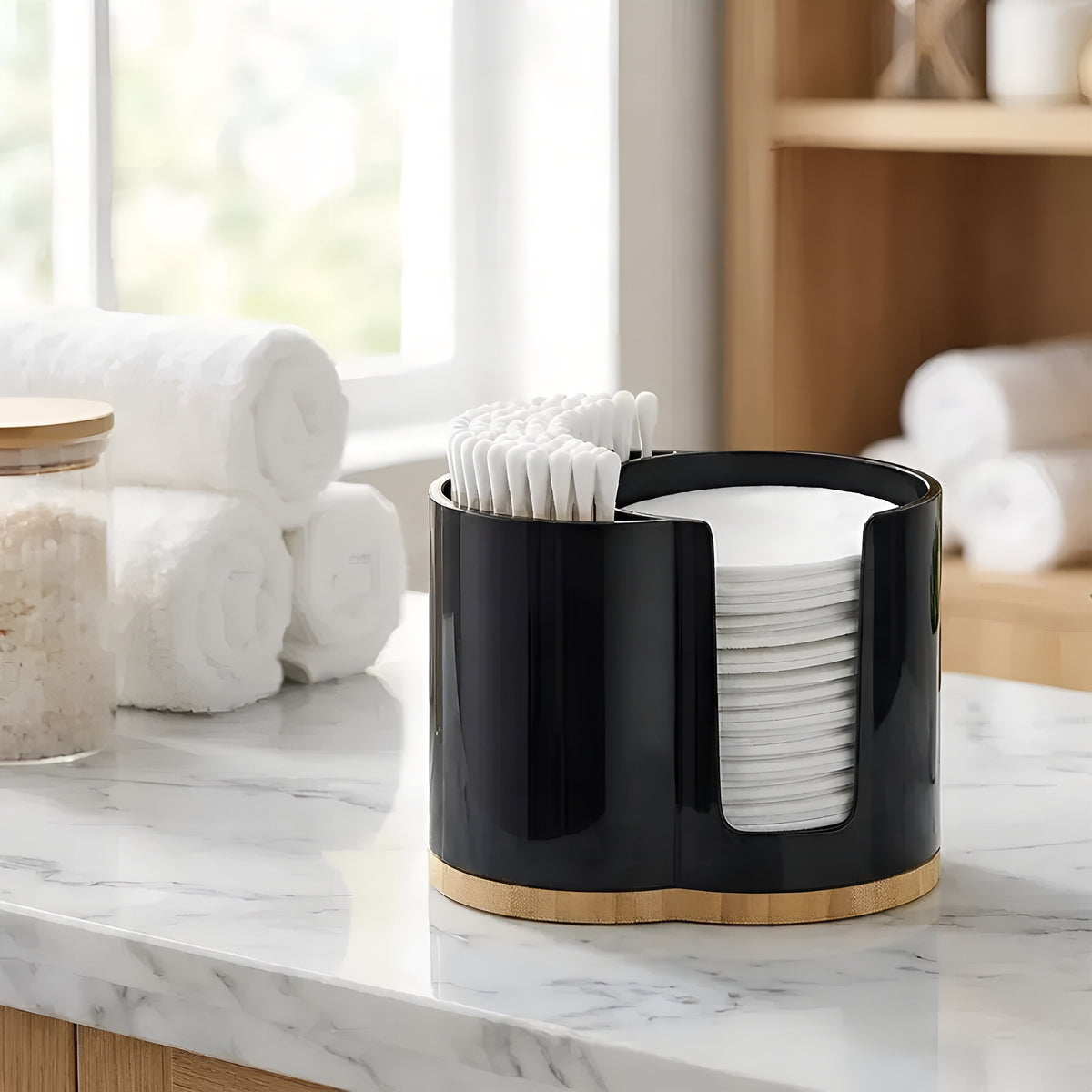 CottonJar™ Duo – Organizador Premium de Algodão e Cotonetes
