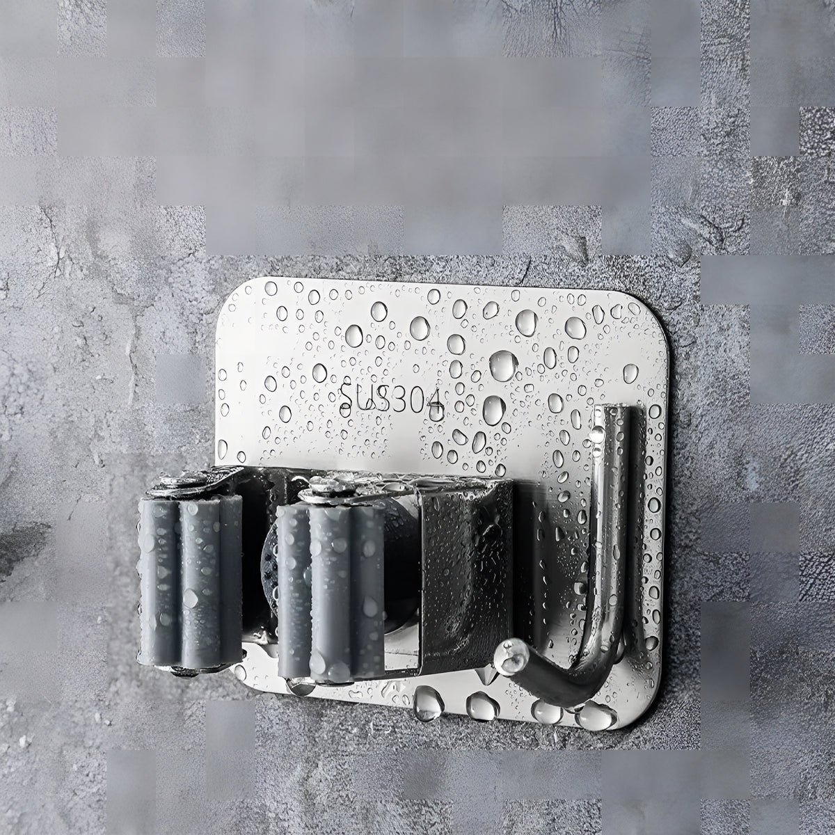 MopDock™ Stainless – Suporte Premium em Aço Inox para Vassouras e Rodos