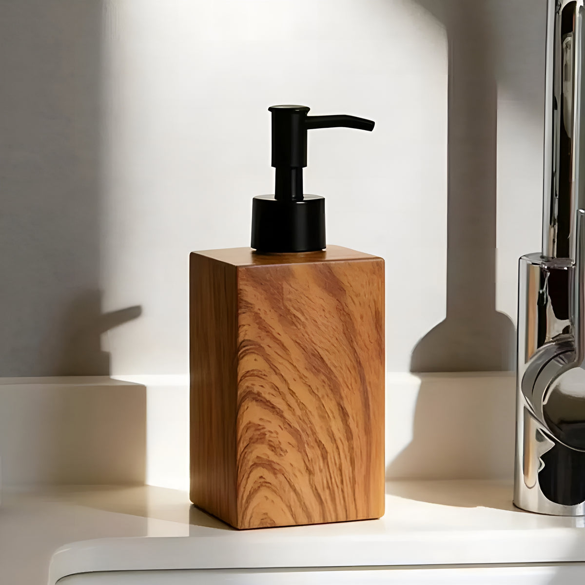WoodSoap™ – Dispenser Premium de Sabonete e Shampoo