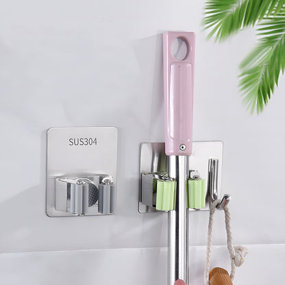 MopDock™ Stainless – Suporte Premium em Aço Inox para Vassouras e Rodos