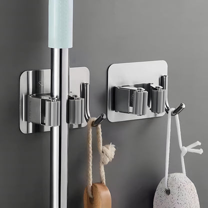 MopDock™ Stainless – Suporte Premium em Aço Inox para Vassouras e Rodos