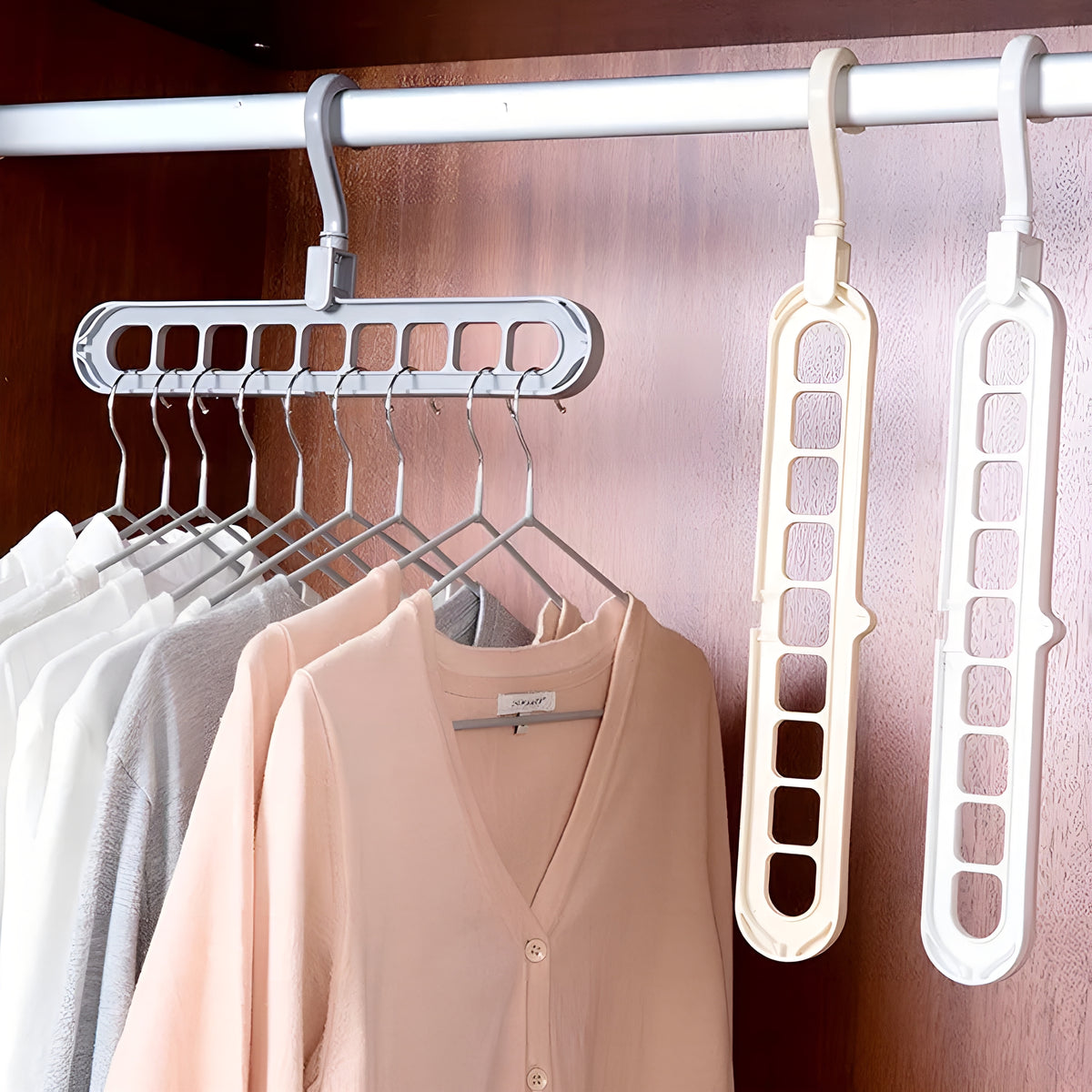 SpaceHanger™ 9-Hole – Cabide Premium Multifuncional Economizador de Espaço