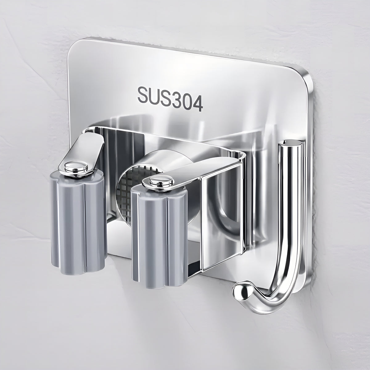 MopDock™ Stainless – Suporte Premium em Aço Inox para Vassouras e Rodos