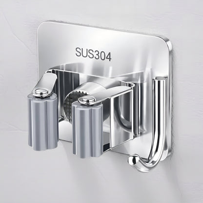 MopDock™ Stainless – Suporte Premium em Aço Inox para Vassouras e Rodos