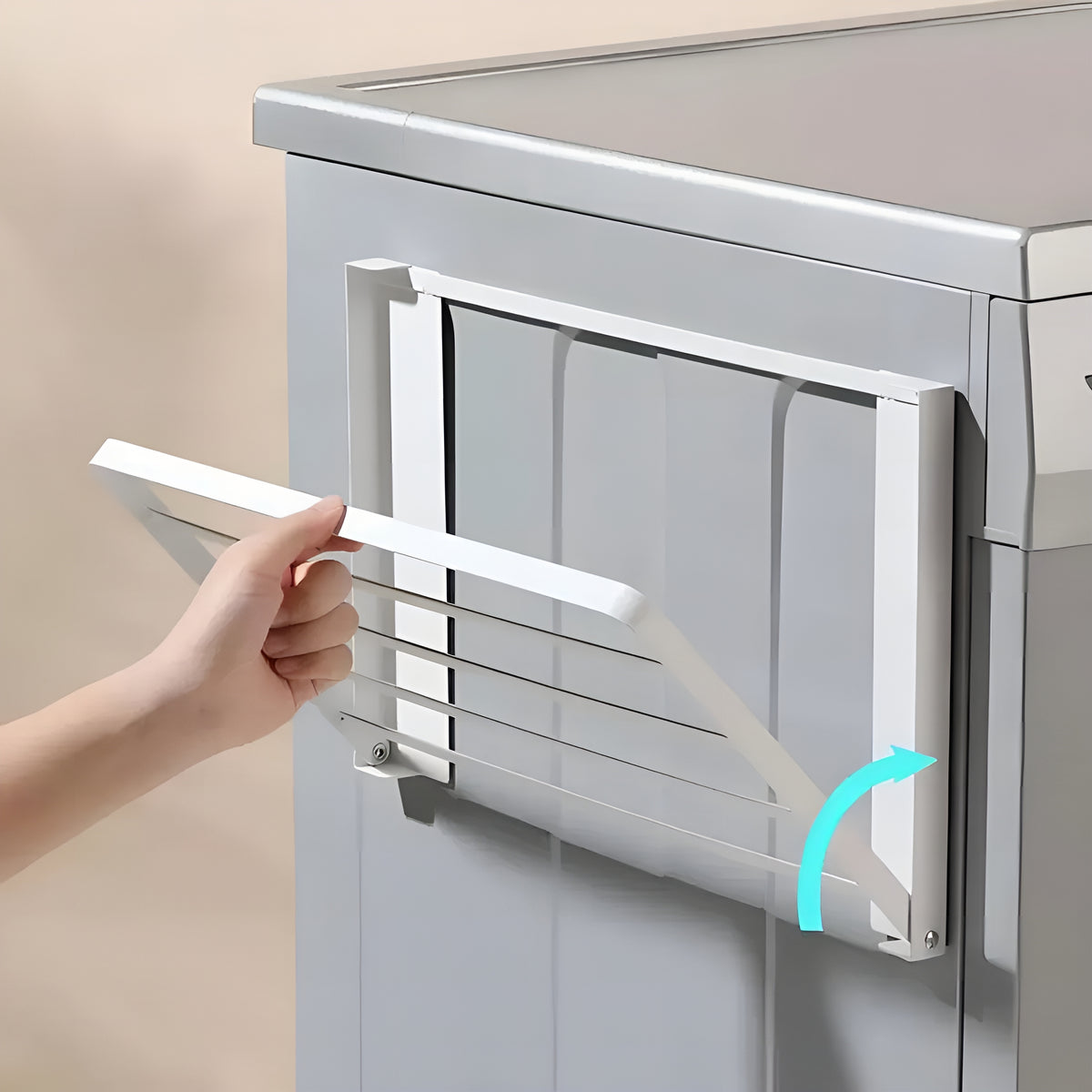 LaundryShelf™ – Prateleira Dobrável Magnética para Lavanderia
