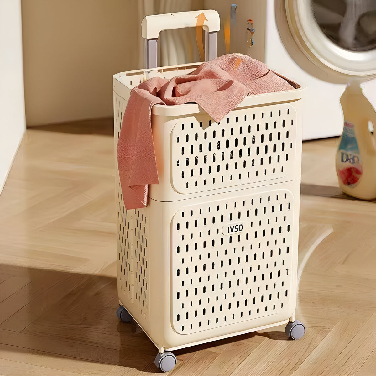 LaundryCart™ – Cesto Premium para Roupas com Rodinhas