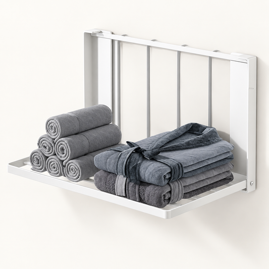 LaundryShelf™ – Prateleira Dobrável Magnética para Lavanderia