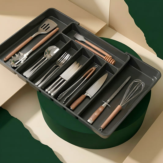 CutleryFlex™ – Organizador Ajustável Premium para Talheres