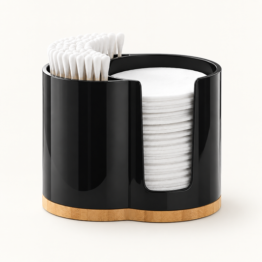 CottonJar™ Duo – Organizador Premium de Algodão e Cotonetes