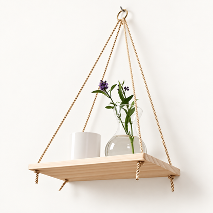 WoodShelf™ – Prateleira Suspensa Premium de Madeira