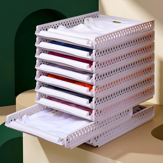 FoldStack™ – Organizador Premium Empilhável para Roupas
