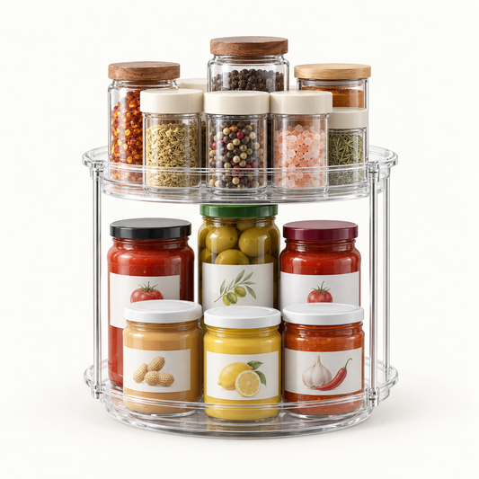 SpinShelf™ – Organizador Giratório Premium 360° com 2 Andares