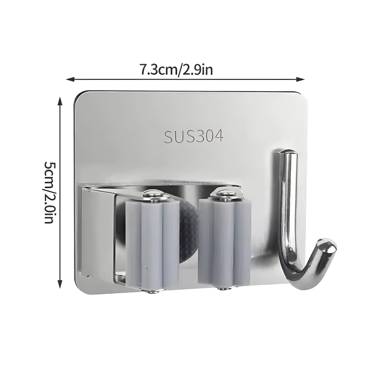 MopDock™ Stainless – Suporte Premium em Aço Inox para Vassouras e Rodos